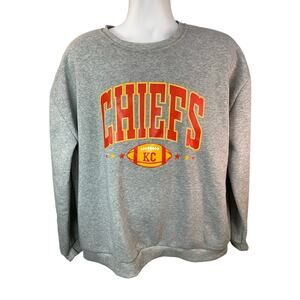 KANSAS CITY CHIEFS NFL Gray Pullover Sweatshirt Mens 2XL